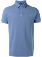 Etro Embroidered Logo Polo Shirt, Men's, Size: Xxl, Blue, Cotton