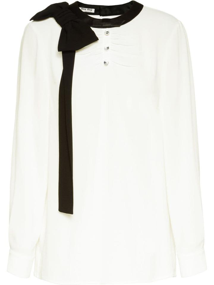 Miu Miu Sablé Blouse With Bows - White