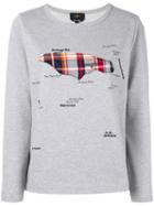 A.p.c. - Map Appliqué Sweatshirt - Women - Cotton - S, Grey, Cotton