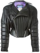 Thierry Mugler Pre-owned Leather Padded Bomber Jacket - Black