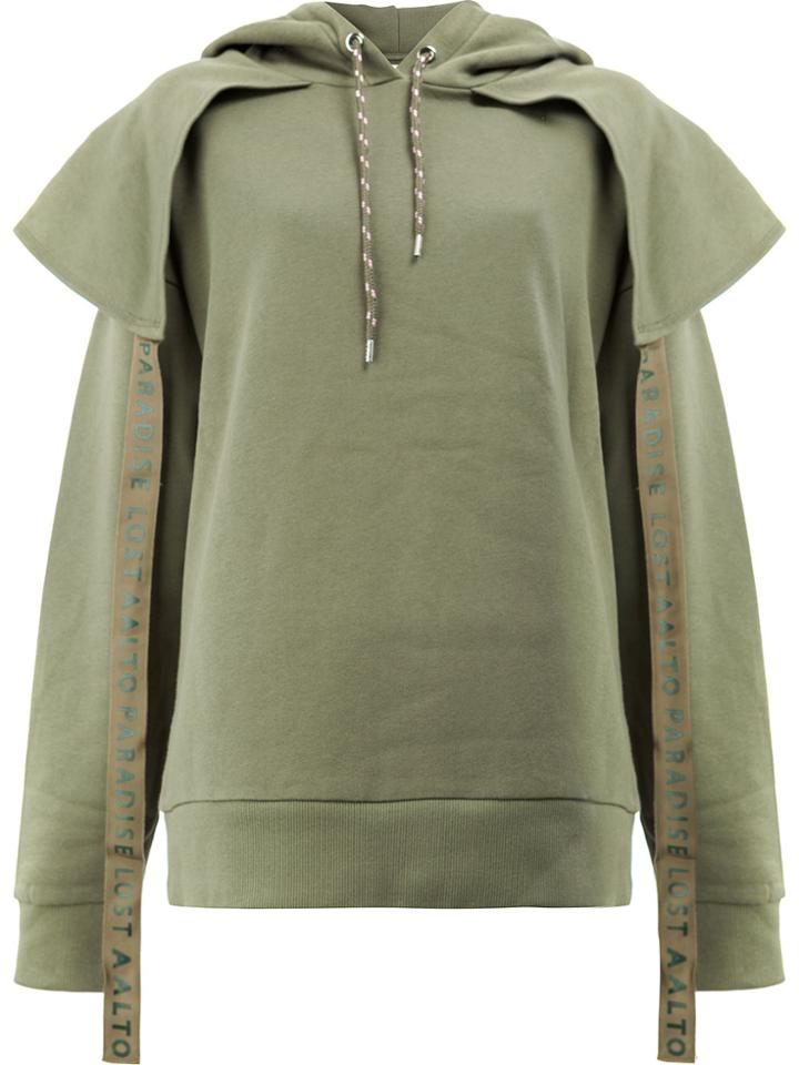 Aalto Hoodie With Panels And Straps - Green