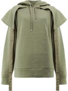 Aalto Hoodie With Panels And Straps - Green