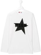 Msgm Kids Star And Logo Print T-shirt, Girl's, Size: 14 Yrs, White