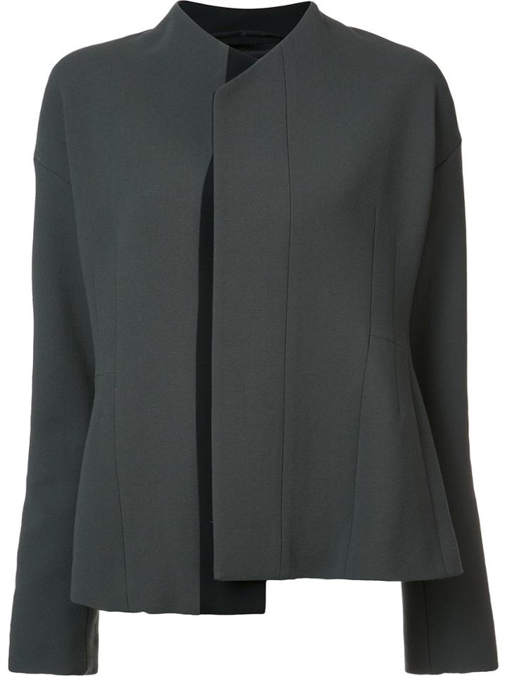Narciso Rodriguez Asymmetric Contrast Trim Blazer - Grey