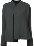 Narciso Rodriguez Asymmetric Contrast Trim Blazer - Grey