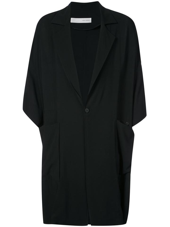 Isabel Benenato Oversized Cape Coat - Black