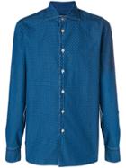 Borriello Micro Print Denim Shirt - Blue