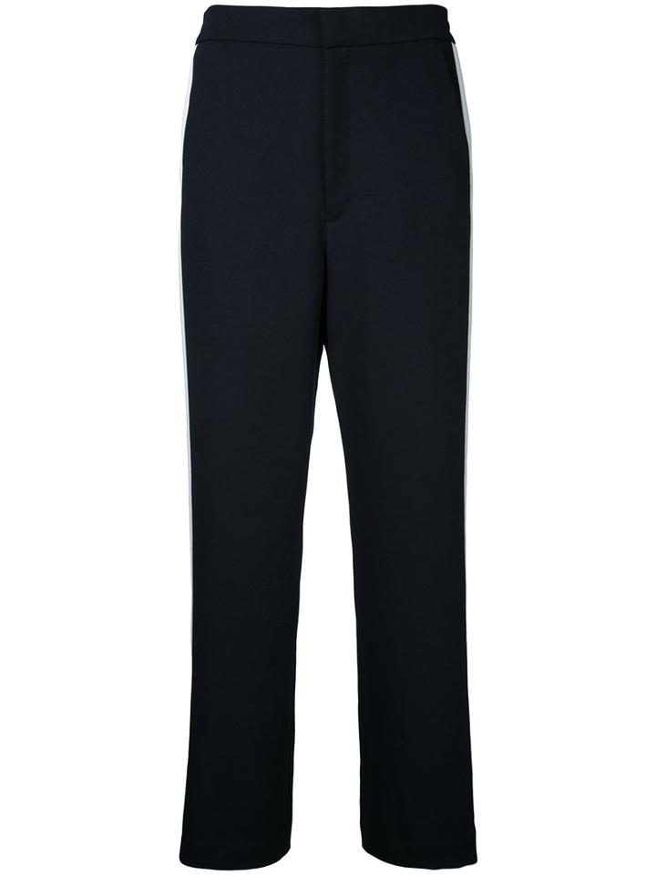 En Route - Appliqué Stripe Trousers - Women - Polyester - 2, Black, Polyester