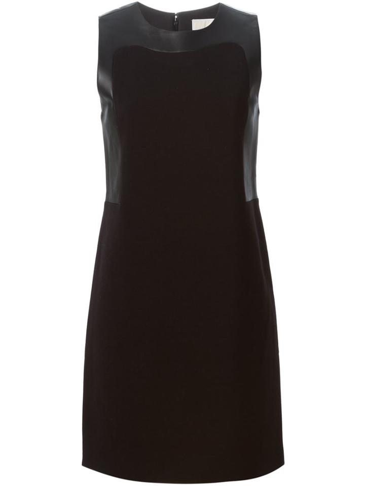 Michael Michael Kors Sleeveless Panelled Dress, Women's, Size: 2, Black, Polyester/viscose/spandex/elastane/lamb Skin