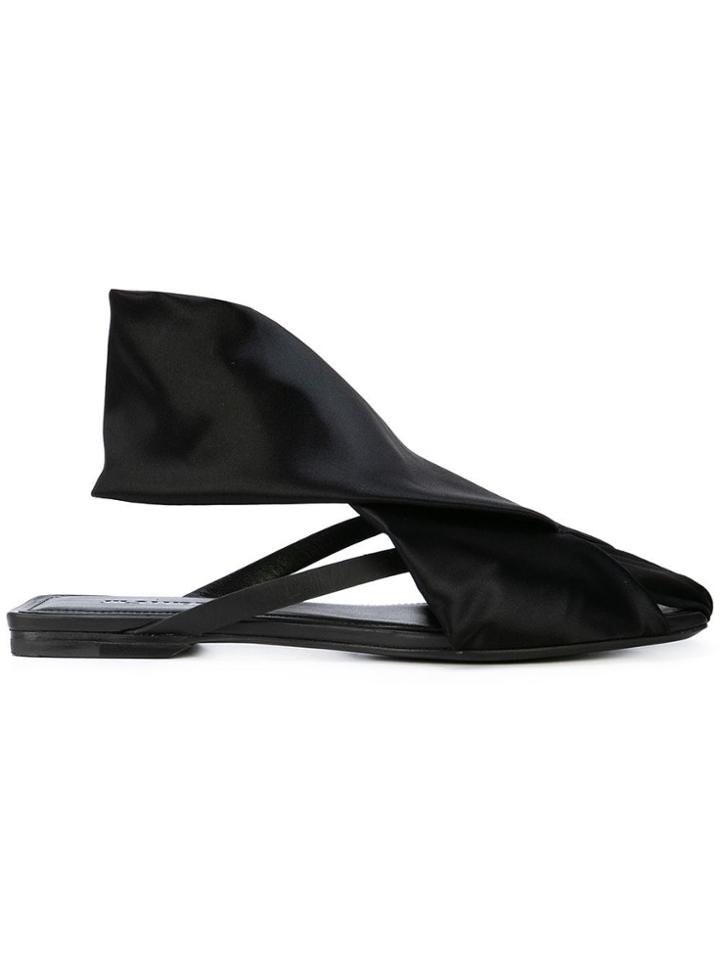 Jil Sander Criss-cross Flat Mules - Black