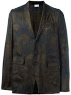 Dries Van Noten Tonal Floral Print Blazer, Men's, Size: 50, Green, Viscose
