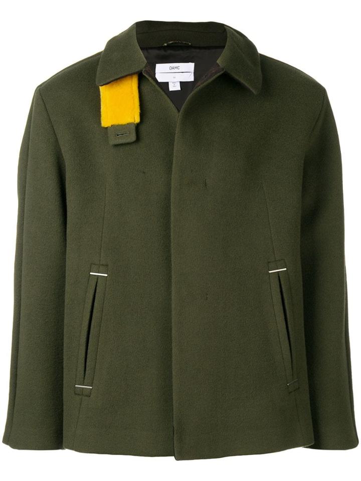 Oamc Short Single Breasted Coat - Green