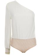 Nk Silk One Shoulder Bodysuit - White