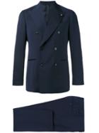 Lardini - Double Breasted Suit - Men - Silk/cotton/cupro/wool - 48, Blue, Silk/cotton/cupro/wool