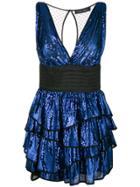 Christian Pellizzari Sequin Ruffled Dress - Blue