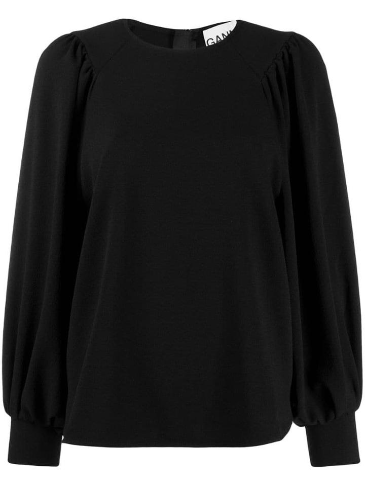 Ganni Heavy Crepe Blouse - Black
