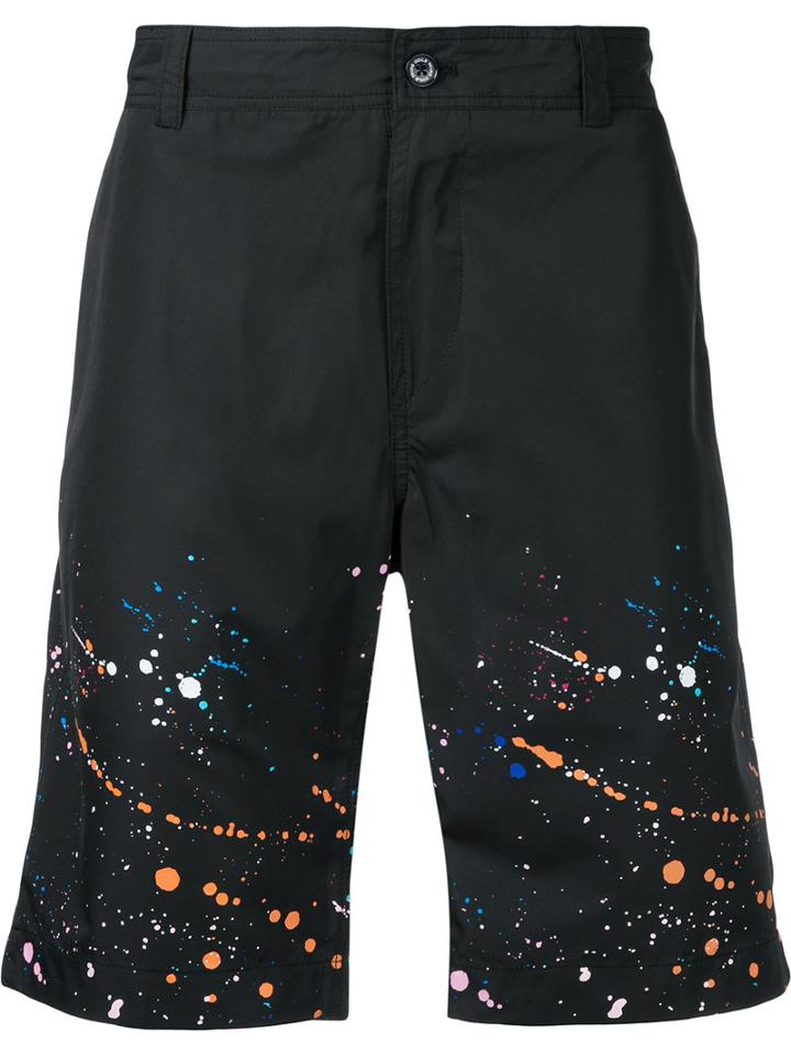 Guild Prime - Splattered Shorts - Men - Polyester - 1, Black, Polyester