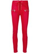 Unravel Project Biker Skinny Trousers - Red