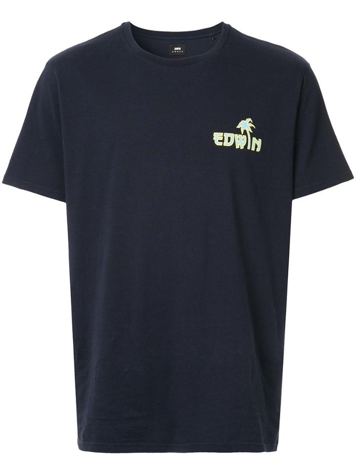 Edwin Chest Print T-shirt - Blue