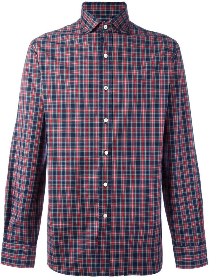Polo Ralph Lauren Plaid Button Down Shirt, Men's, Size: 16, Red, Cotton/spandex/elastane