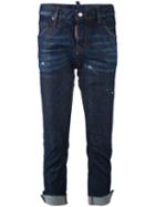 Jennifer Raw Edge Cropped Jeans - Women - Cotton/spandex/elastane - 36, Blue, Cotton/spandex/elastane, Dsquared2
