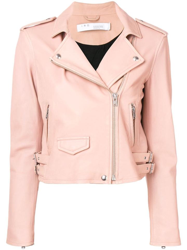 Iro Zipped Biker Jacket - Pink