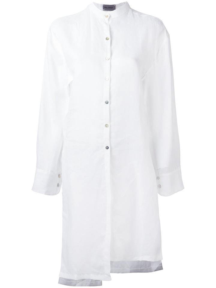 Balossa White Shirt Long Wide Sleeve Shirt, Women's, Size: 44, Linen/flax