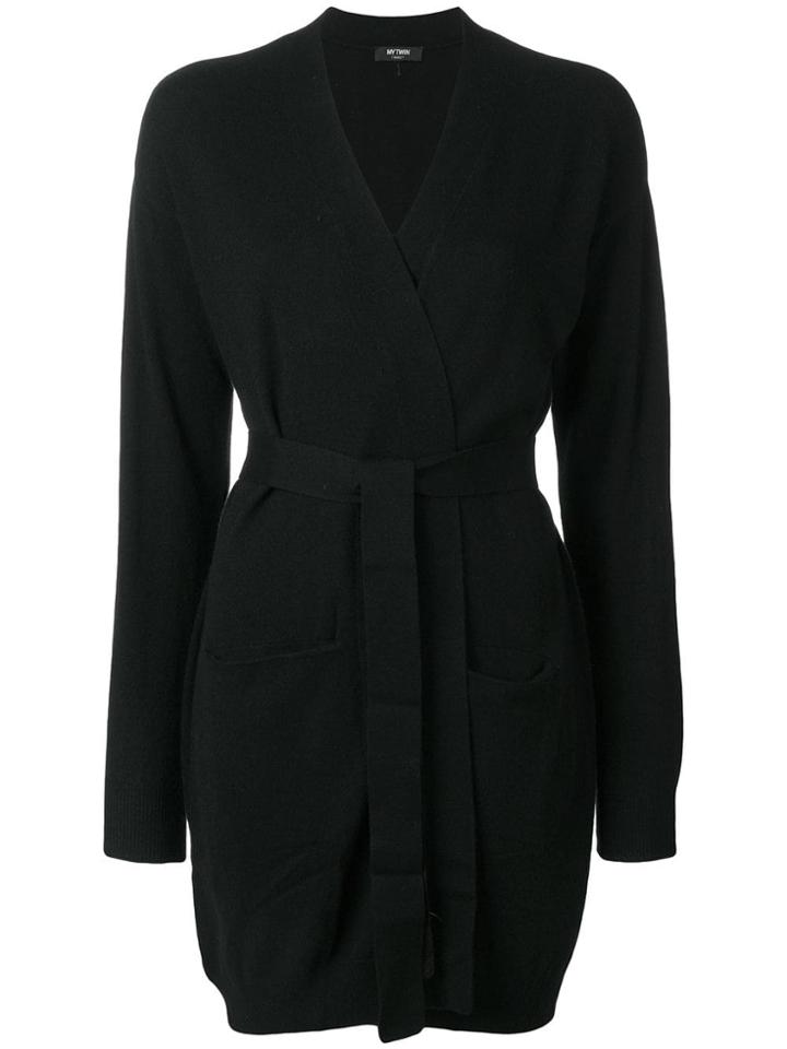 Twin-set Long Wrap Cardigan - Black