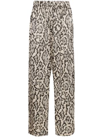 Edward Crutchley Snake Print Trousers - White