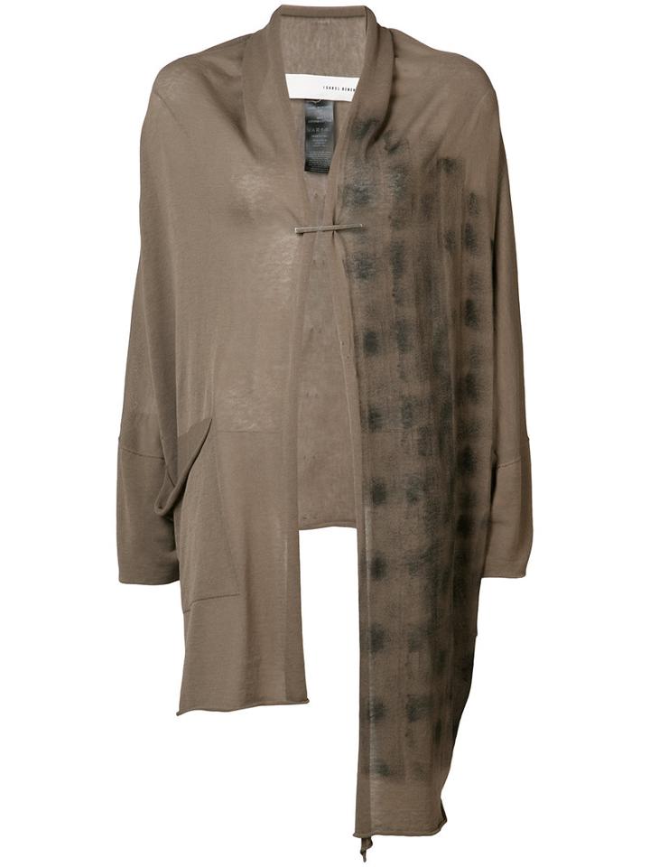 Isabel Benenato - Asymmetric Cardigan - Women - Cotton - 46, Brown, Cotton
