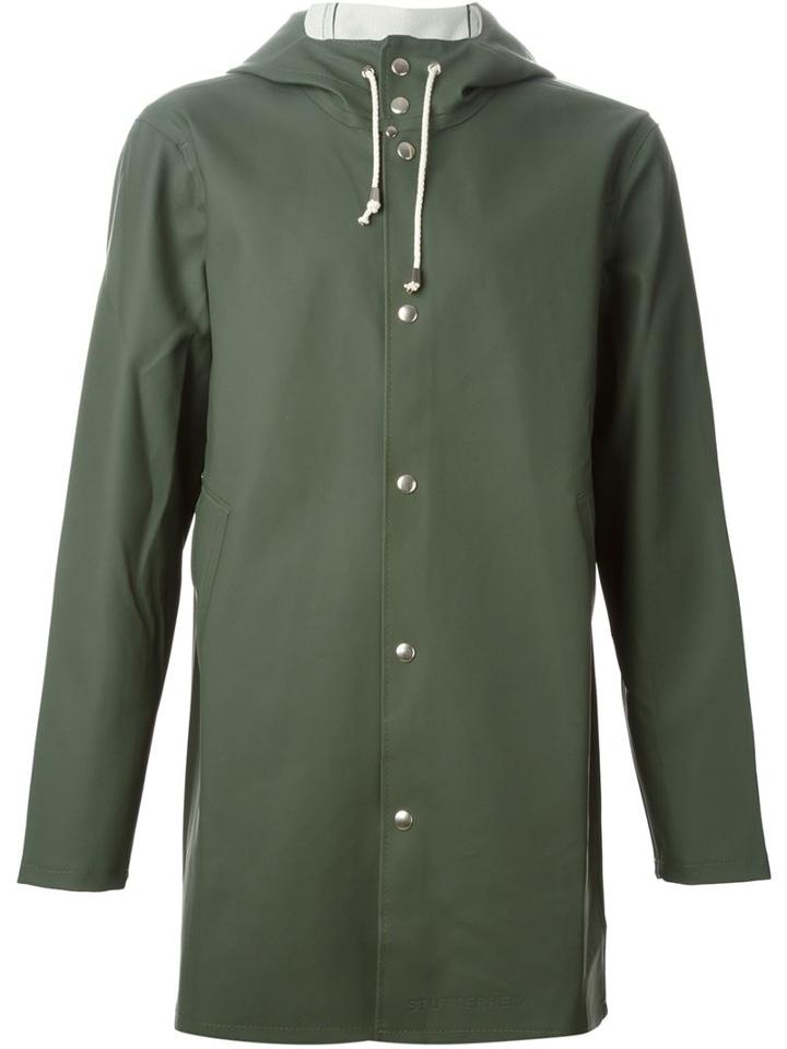 Stutterheim Stockholm Raincoat, Men's, Size: M, Green, Cotton/polyester/pvc