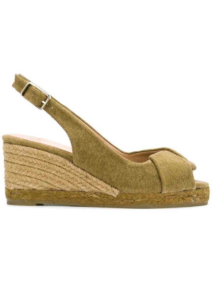Castañer Espadrille Wedge Sandals - Green