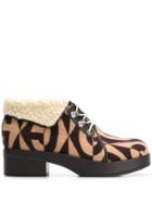 Gucci Monogram Print 45mm Ankle Boots - Brown