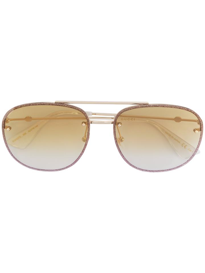 Gucci Eyewear Aviator Gradient Sunglasses - Yellow & Orange