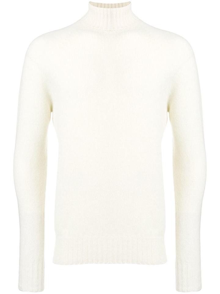 Drumohr Roll-neck Fitted Sweater - White