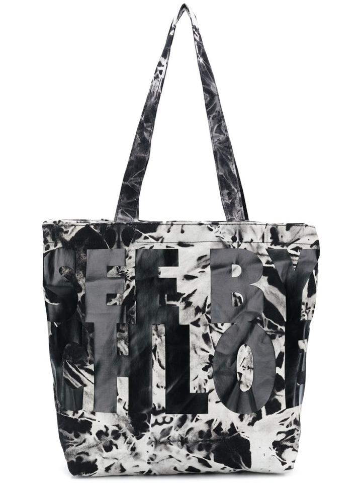 See By Chloé Logo Print Tie Dye Shopper Tote - Black