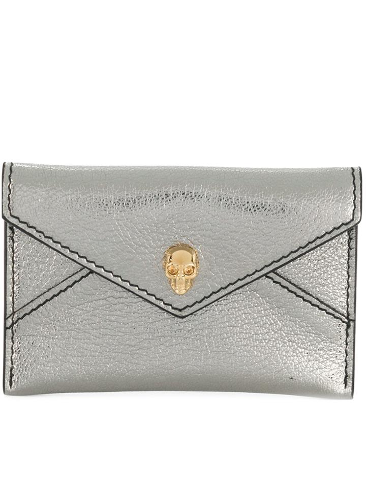 Alexander Mcqueen Skull Envelope Card Holder - Grey