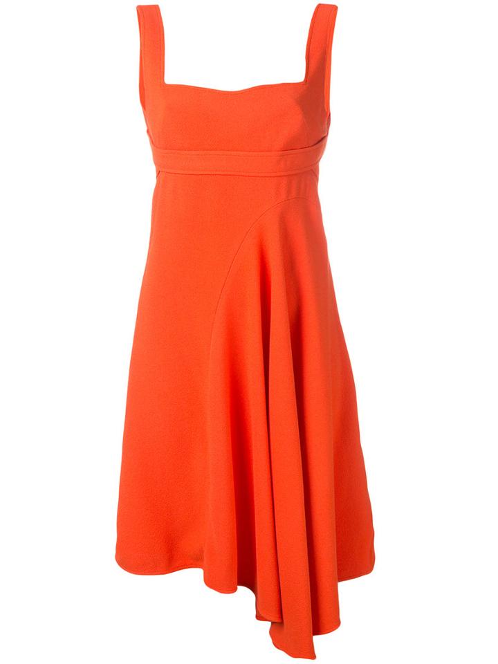 Victoria Beckham - Flared Bustier Dress - Women - Cotton/viscose - 8, Women's, Yellow/orange, Cotton/viscose