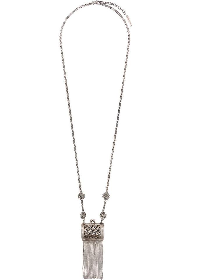 Ermanno Scervino Fringed Purse Necklace - Silver