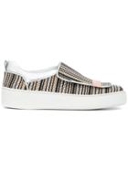 Sergio Rossi Woven Slip-on Sneakers - Black
