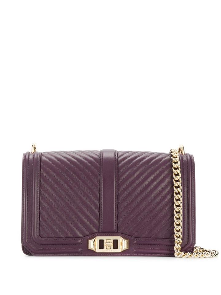 Rebecca Minkoff Chevron Quilted Love Bag - Purple
