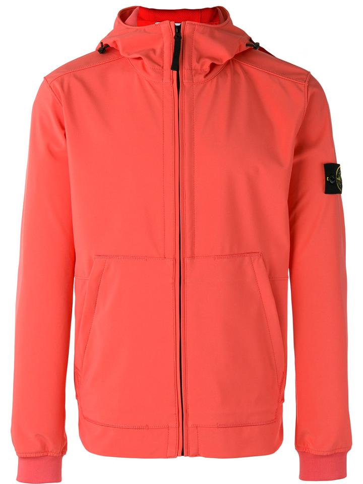 Stone Island Hooded Sports Jacket, Men's, Size: Xl, Pink/purple, Polyester/spandex/elastane