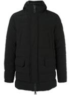 Herno Hooded Coat, Men's, Size: 52, Black, Polyester/polyamide/feather Down