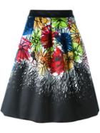 Boutique Moschino Floral Print Skirt, Women's, Size: 44, Black, Polyester