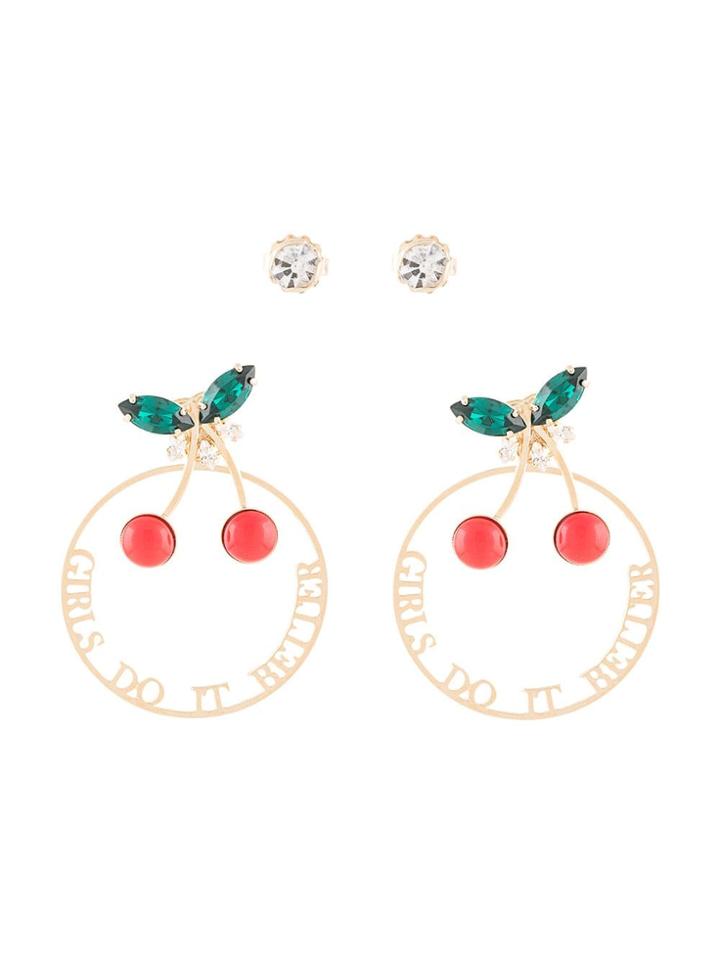 Anton Heunis Cherry Hoop Earrings - Gold