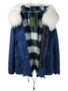 Mr & Mrs Italy Fur-trimmed Tartan Mini Parka