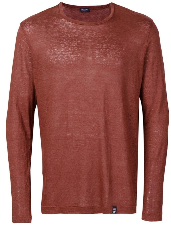 Drumohr Round Neck Knitted Jumper - Brown