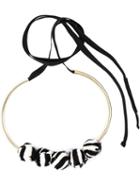 Marni Zebra Pattern Necklace, Women's, Black