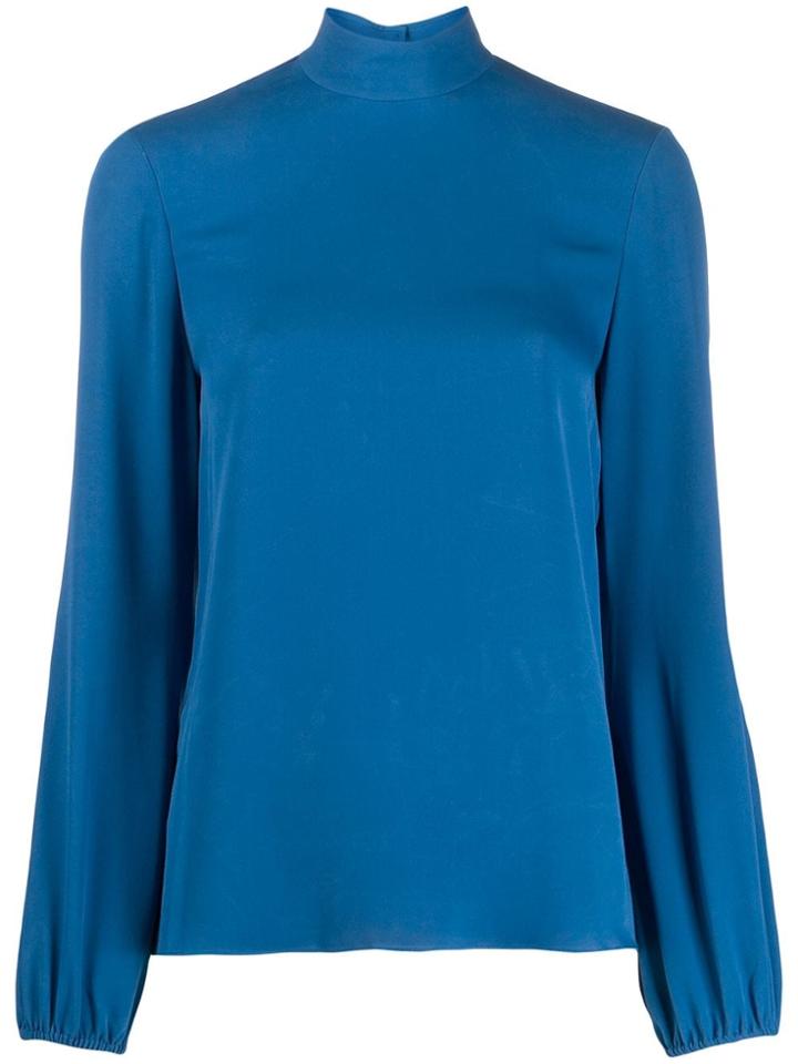 Theory Stand-up Collar Blouse - Blue
