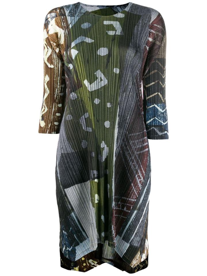 Pleats Please Issey Miyake Long Tunic Top - Green